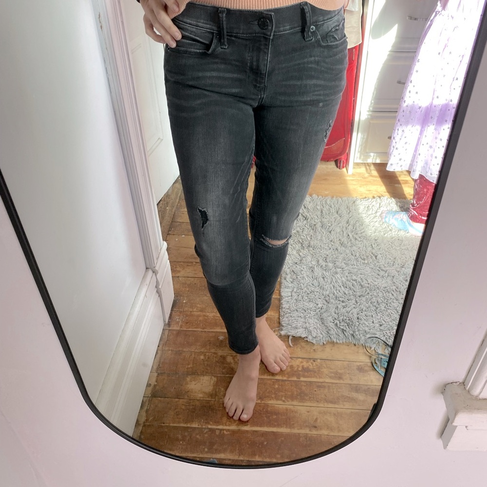 Black MidRise Skinny Jeans